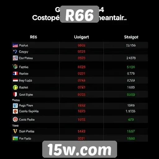 Comparação entre R66 e concorrentes no mercado de jogos